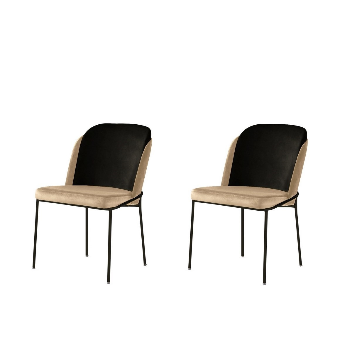 Súprava jedálenských stoličiek Dore Beige and Black, 2 ks