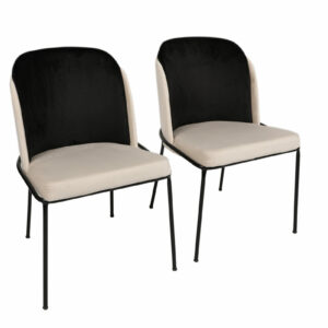 Súprava jedálenských stoličiek Dore Black and Cream, 2 ks, 2 ks