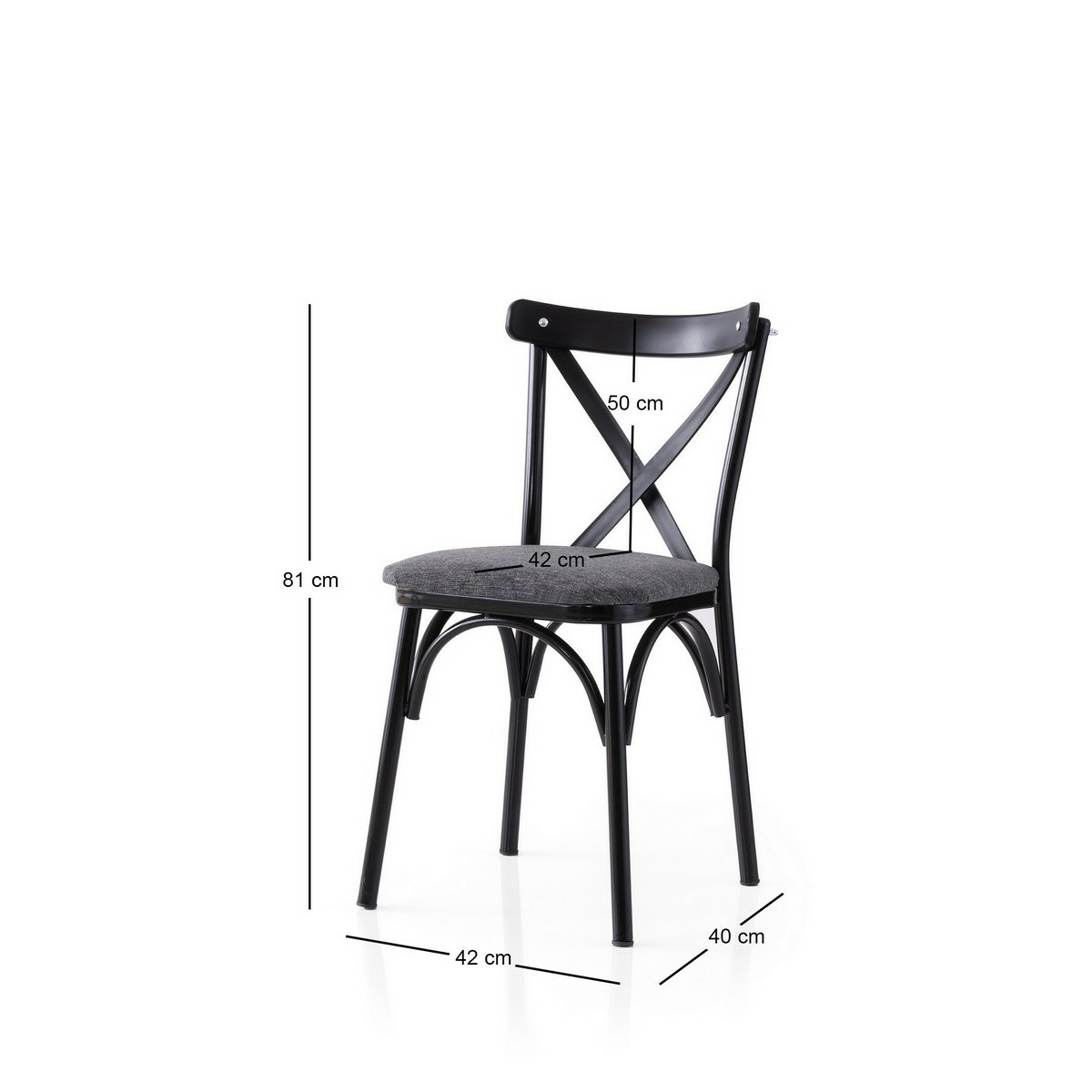 Súprava jedálenských stoličiek Ekol Anthracite and Black, 2 ks – Obrázok 3