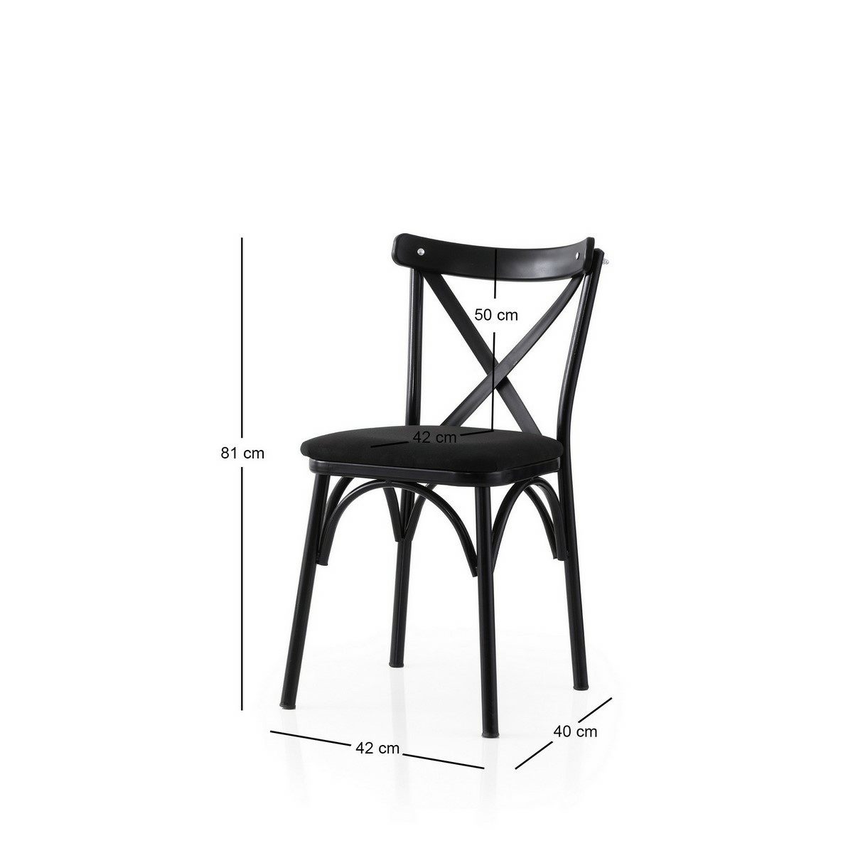 Súprava jedálenských stoličiek Ekol Black and Black, 2 ks – Obrázok 3