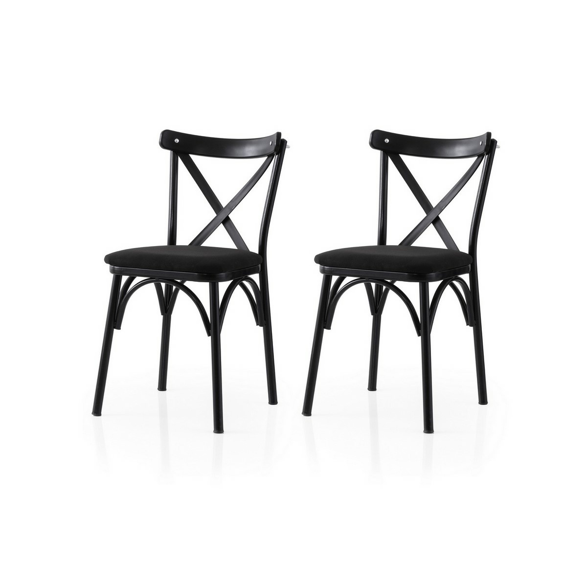 Súprava jedálenských stoličiek Ekol Black and Black, 2 ks