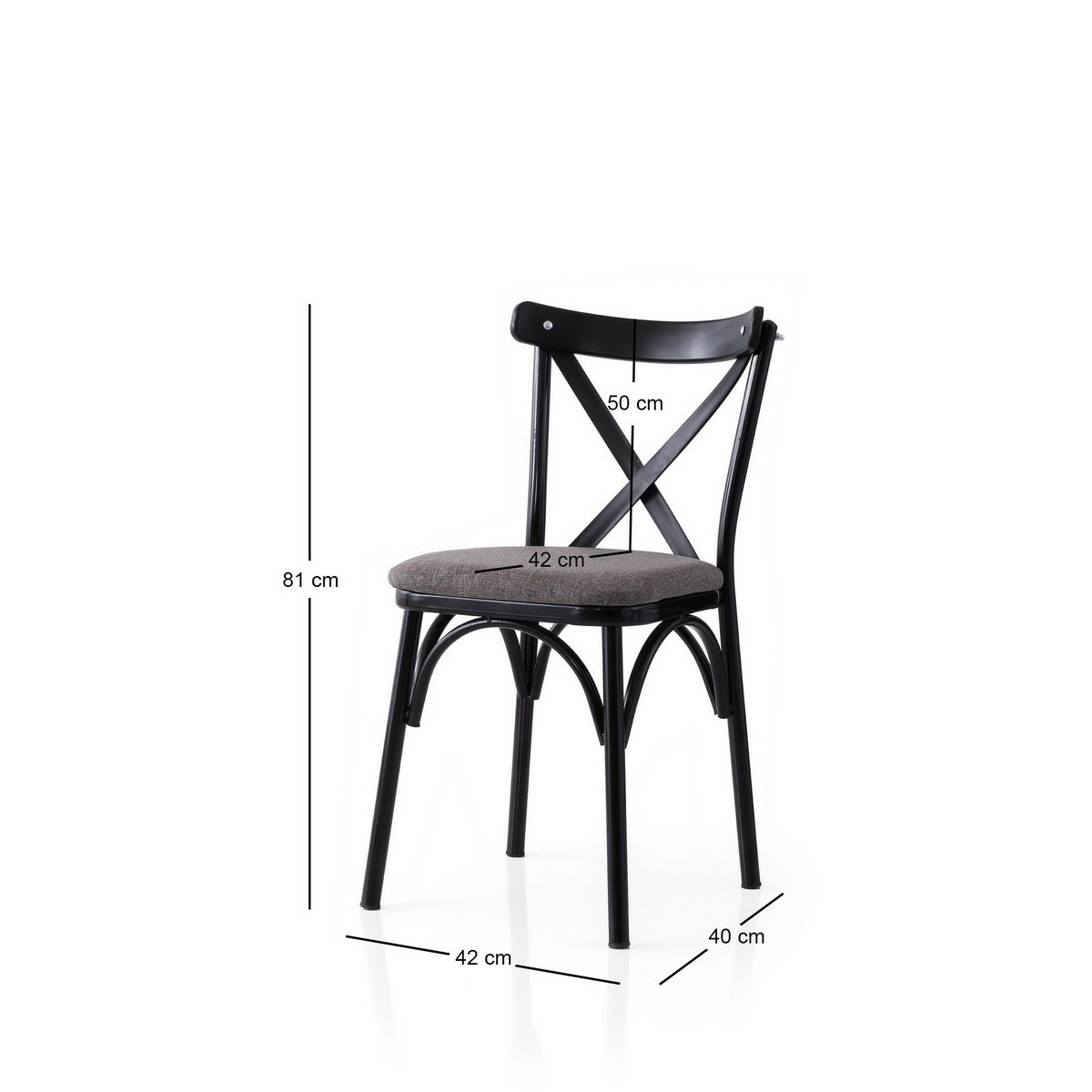 Súprava jedálenských stoličiek Ekol Grey and Black, 2 ks – Obrázok 3
