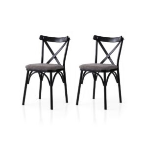Súprava jedálenských stoličiek Ekol Grey and Black, 2 ks