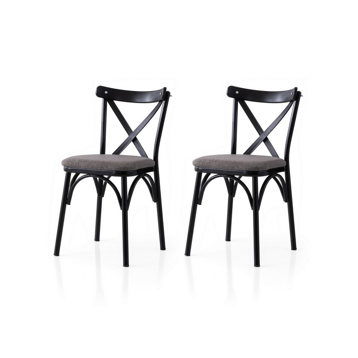Súprava jedálenských stoličiek Ekol Grey and Black, 2 ks