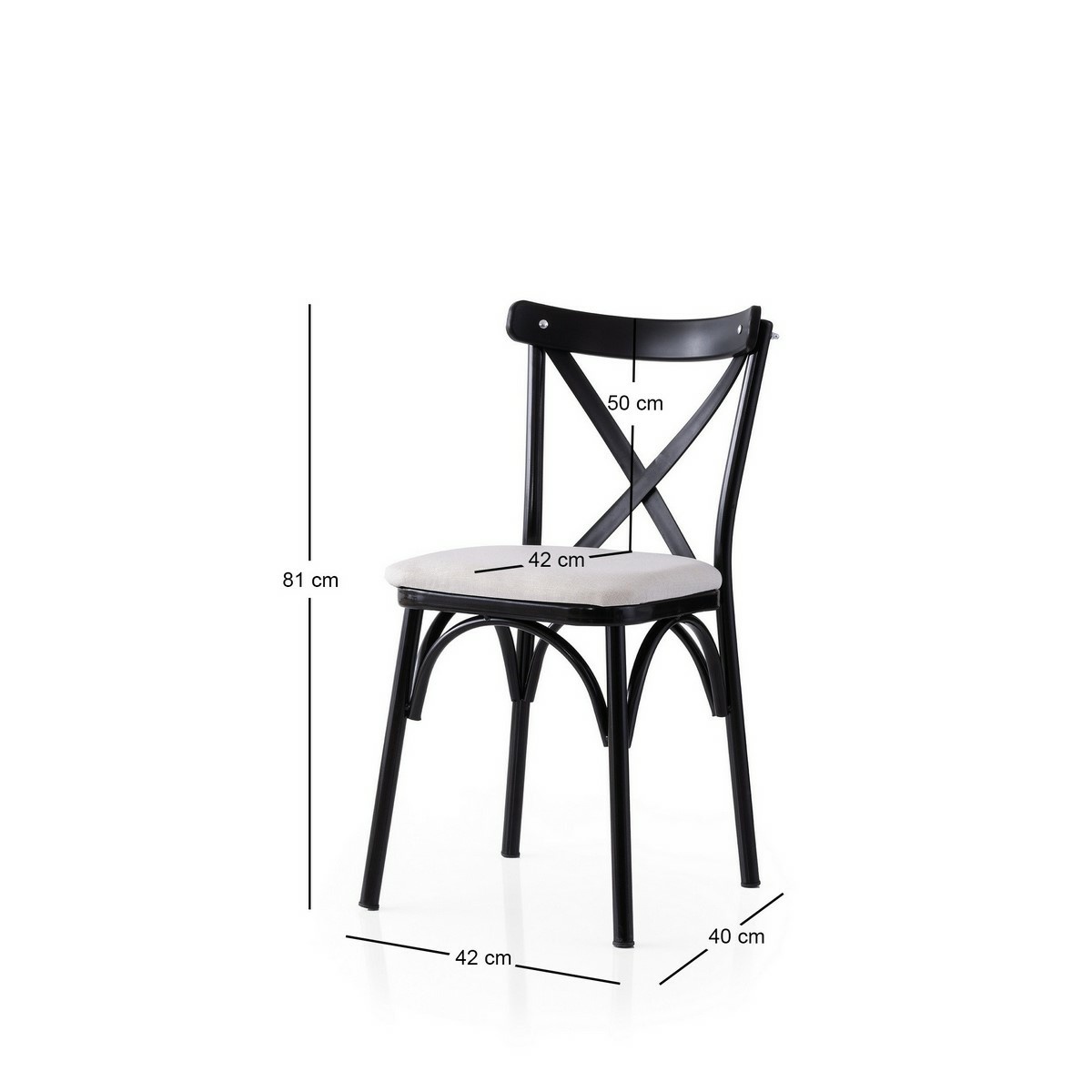 Súprava jedálenských stoličiek Ekol White and Black, 2 ks – Obrázok 3
