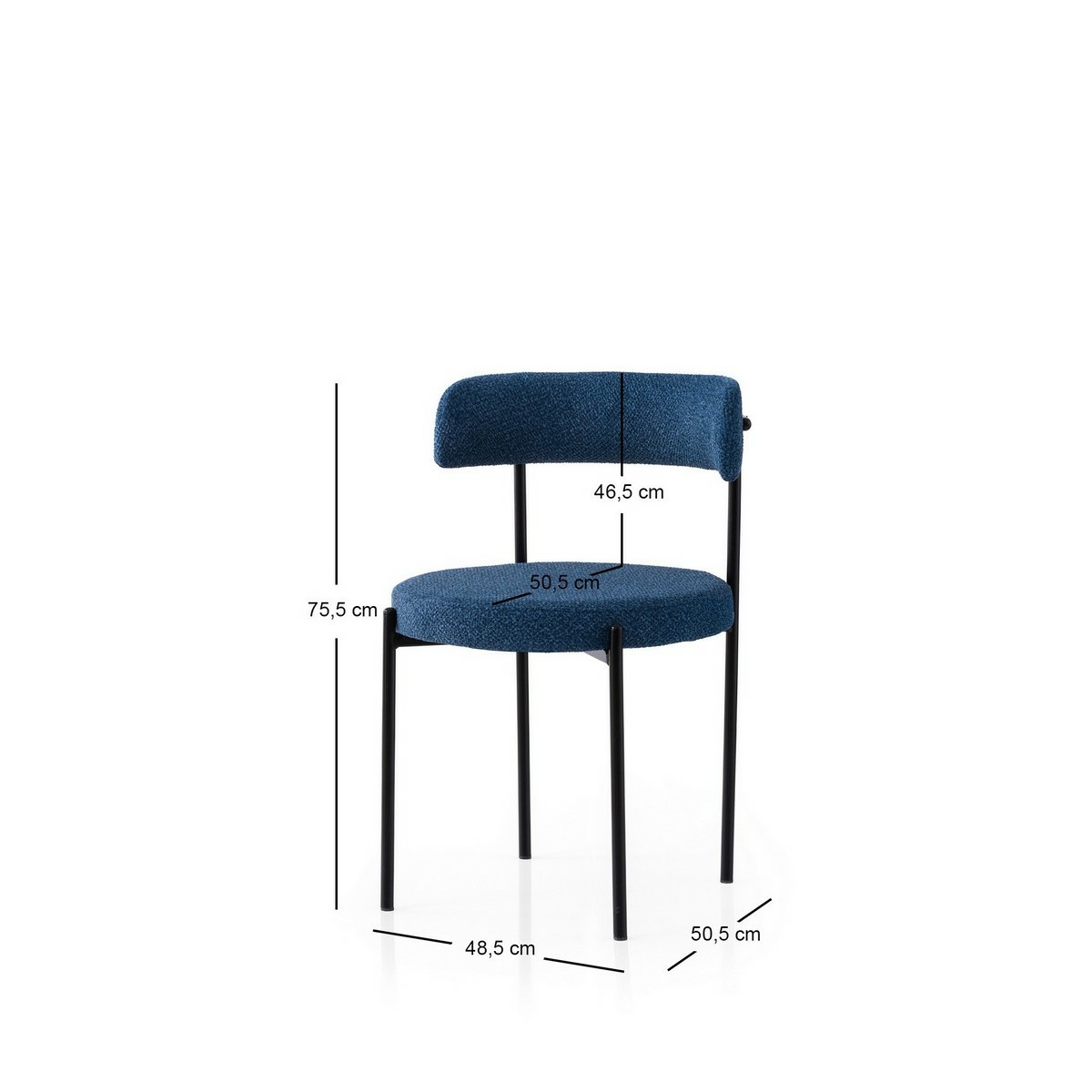 Súprava jedálenských stoličiek Gini Dark Blue and Black, 2 ks – Obrázok 3