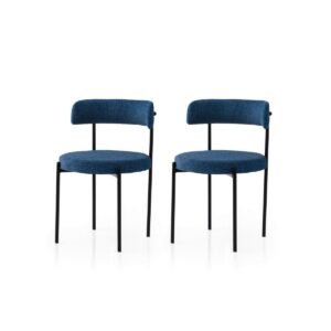 Súprava jedálenských stoličiek Gini Dark Blue and Black, 2 ks