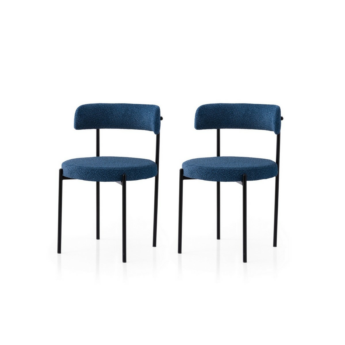 Súprava jedálenských stoličiek Gini Dark Blue and Black, 2 ks