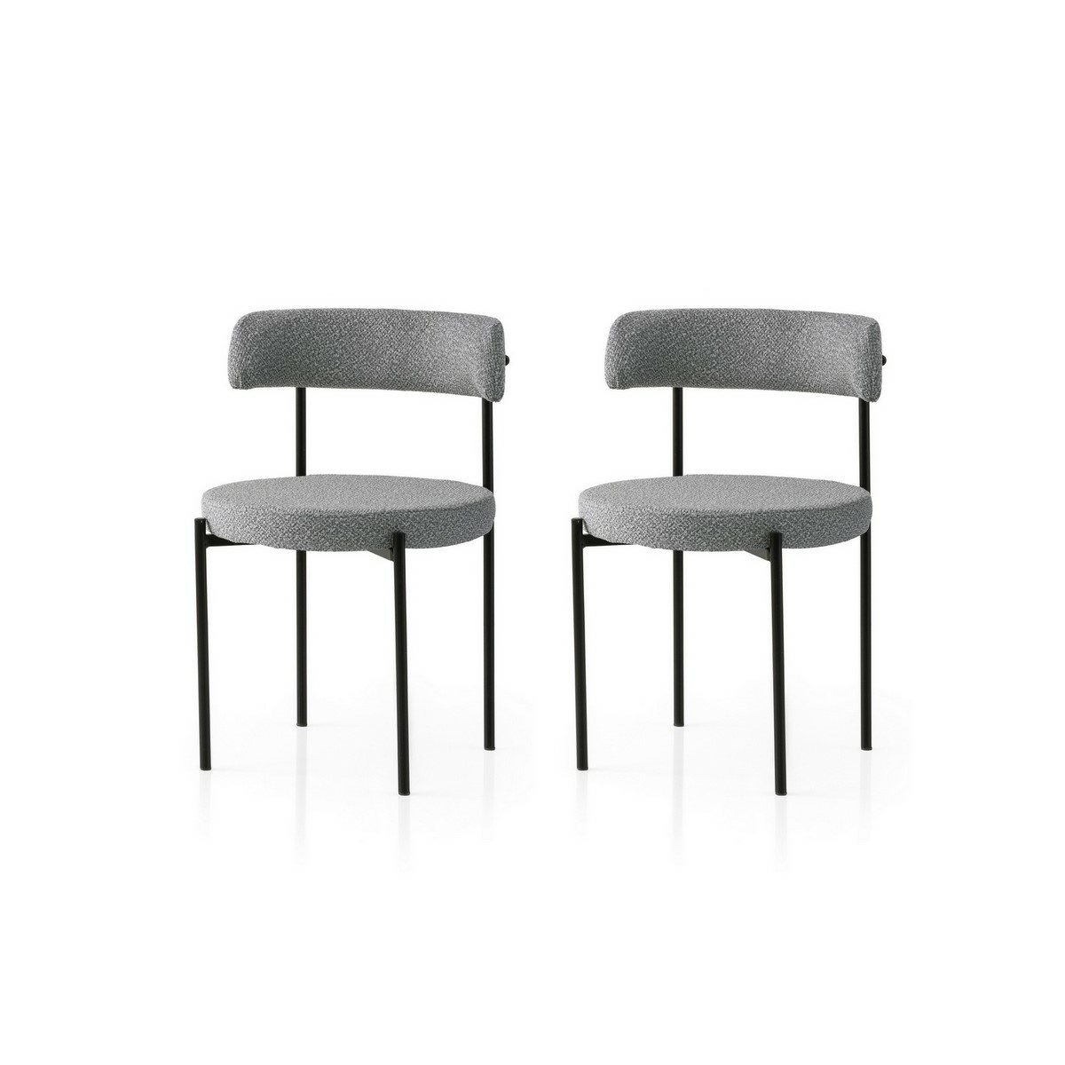 Súprava jedálenských stoličiek Gini Dark Grey and Black, 2 ks