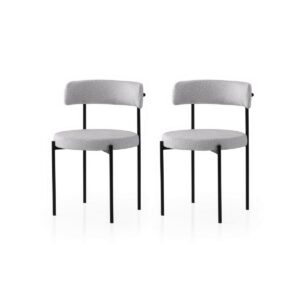 Súprava jedálenských stoličiek Gini Light Grey and Black, 2 ks
