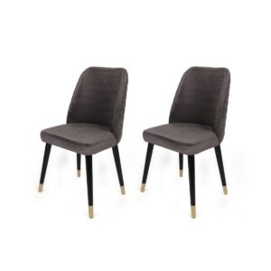 Súprava jedálenských stoličiek Hugo Anthracite and Black, 2 ks