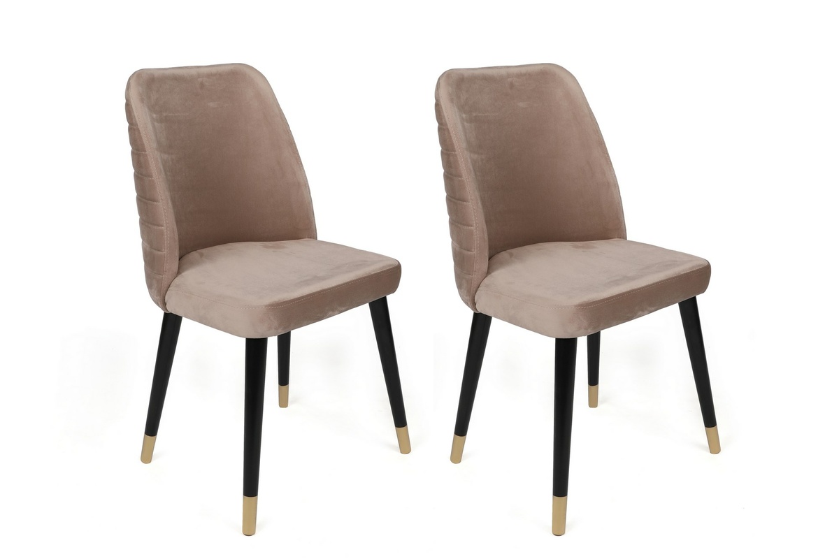 Súprava jedálenských stoličiek Hugo Beige and Black, 4 ks – Obrázok 2