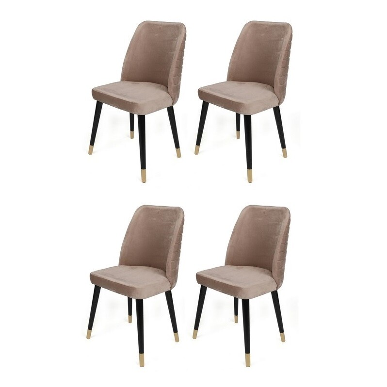 Súprava jedálenských stoličiek Hugo Beige and Black, 4 ks