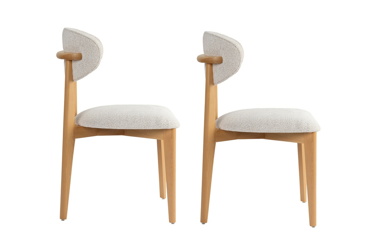 Súprava jedálenských stoličiek Lionte White and Light Oak, 2 ks – Obrázok 2