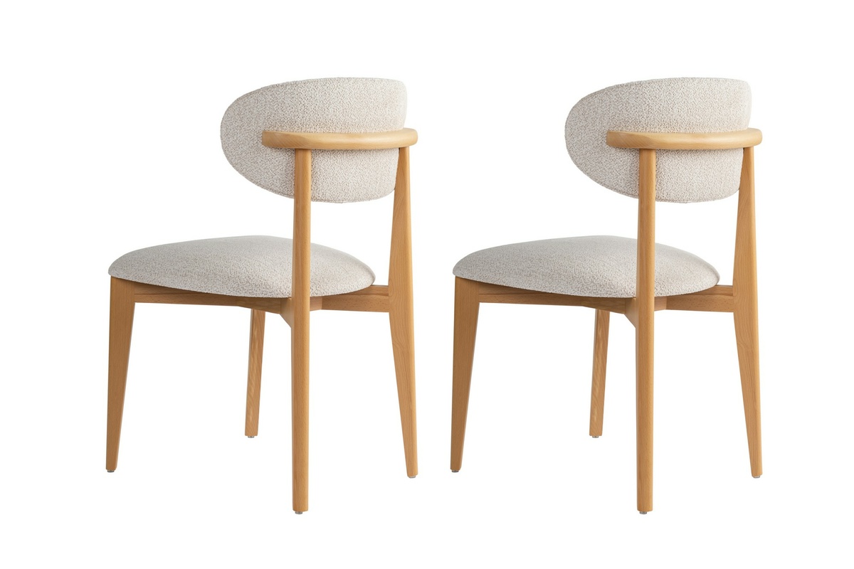 Súprava jedálenských stoličiek Lionte White and Light Oak, 2 ks – Obrázok 3