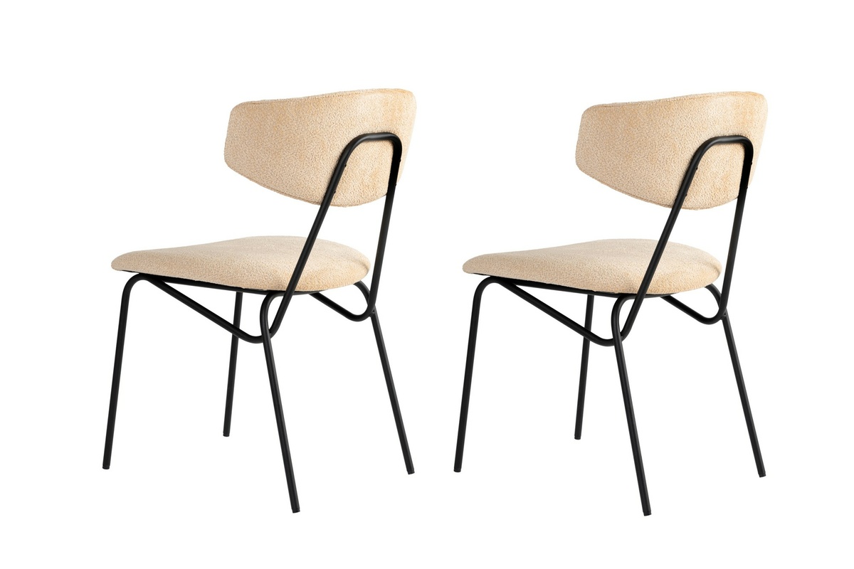 Súprava jedálenských stoličiek Nancy Beige and Black, 2 ks – Obrázok 2