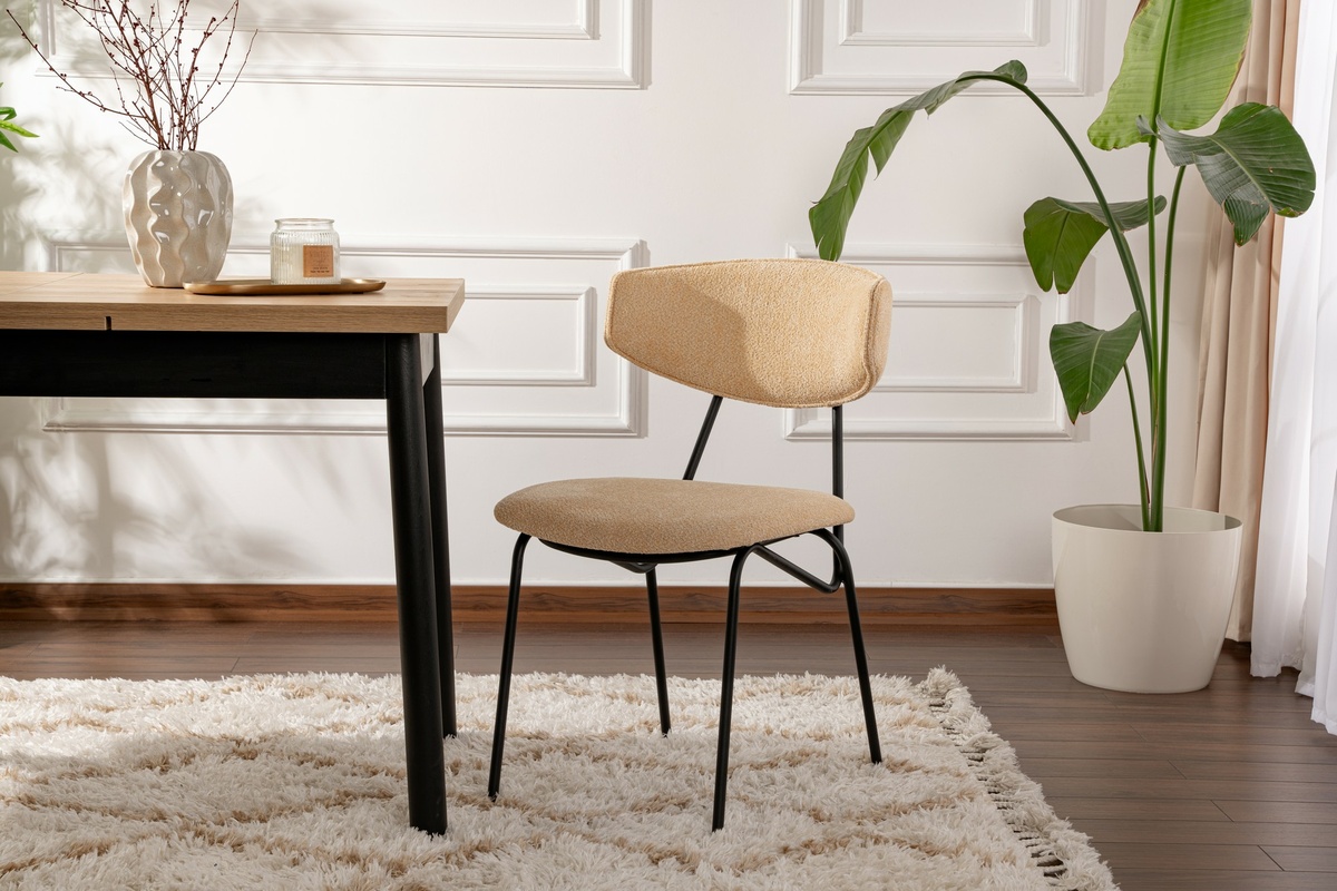 Súprava jedálenských stoličiek Nancy Beige and Black, 2 ks – Obrázok 4