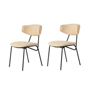 Súprava jedálenských stoličiek Nancy Beige and Black, 2 ks