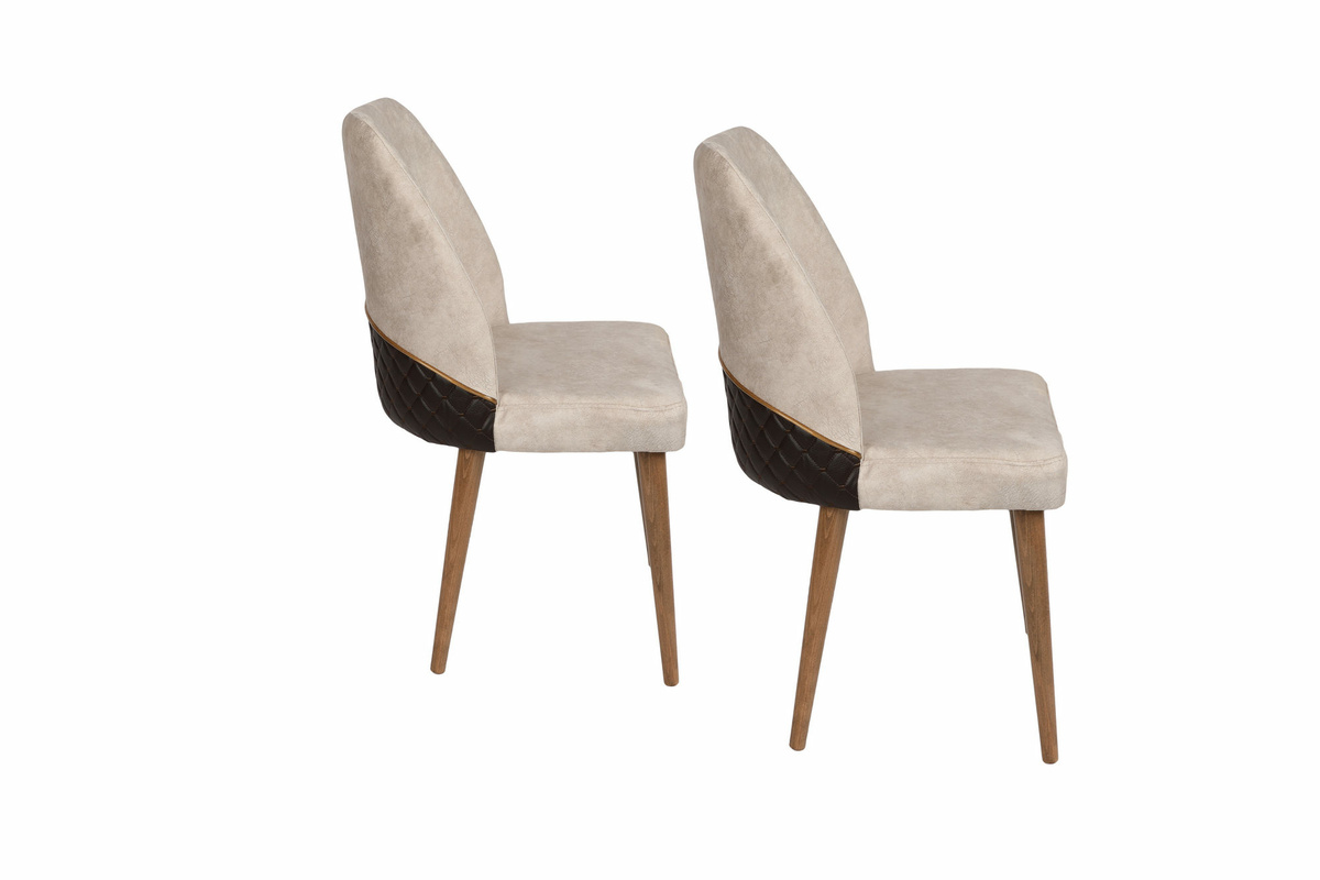 Súprava jedálenských stoličiek Nova Cream and Walnut, 2 ks, 2 ks – Obrázok 2