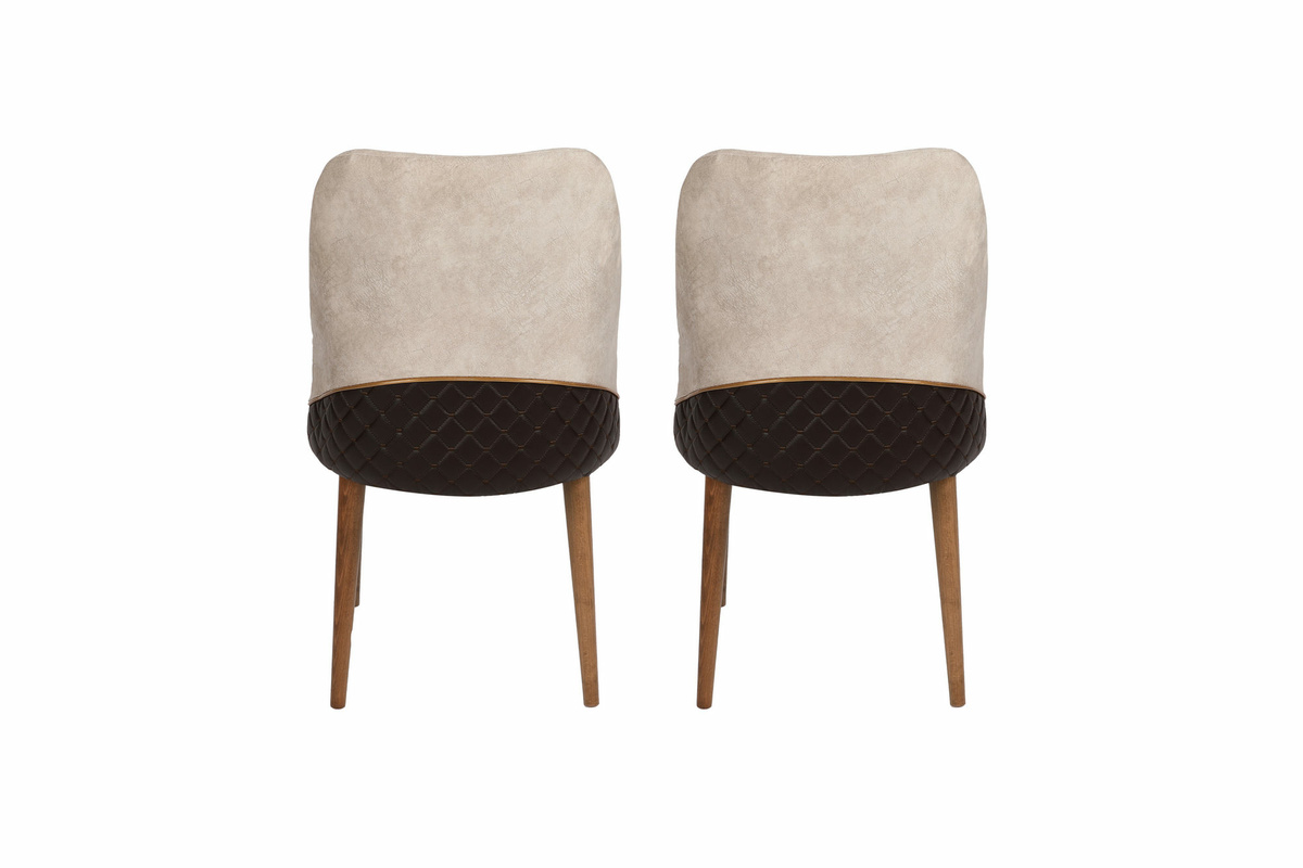 Súprava jedálenských stoličiek Nova Cream and Walnut, 2 ks, 2 ks – Obrázok 3