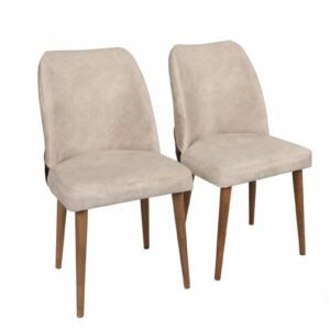 Súprava jedálenských stoličiek Nova Cream and Walnut, 2 ks, 2 ks