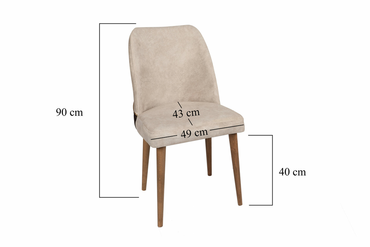 Súprava jedálenských stoličiek Nova Cream and Walnut, 2 ks, 2 ks – Obrázok 7