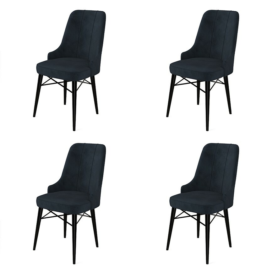 Súprava jedálenských stoličiek Pare Anthracite and Black, 4 ks, 4 ks