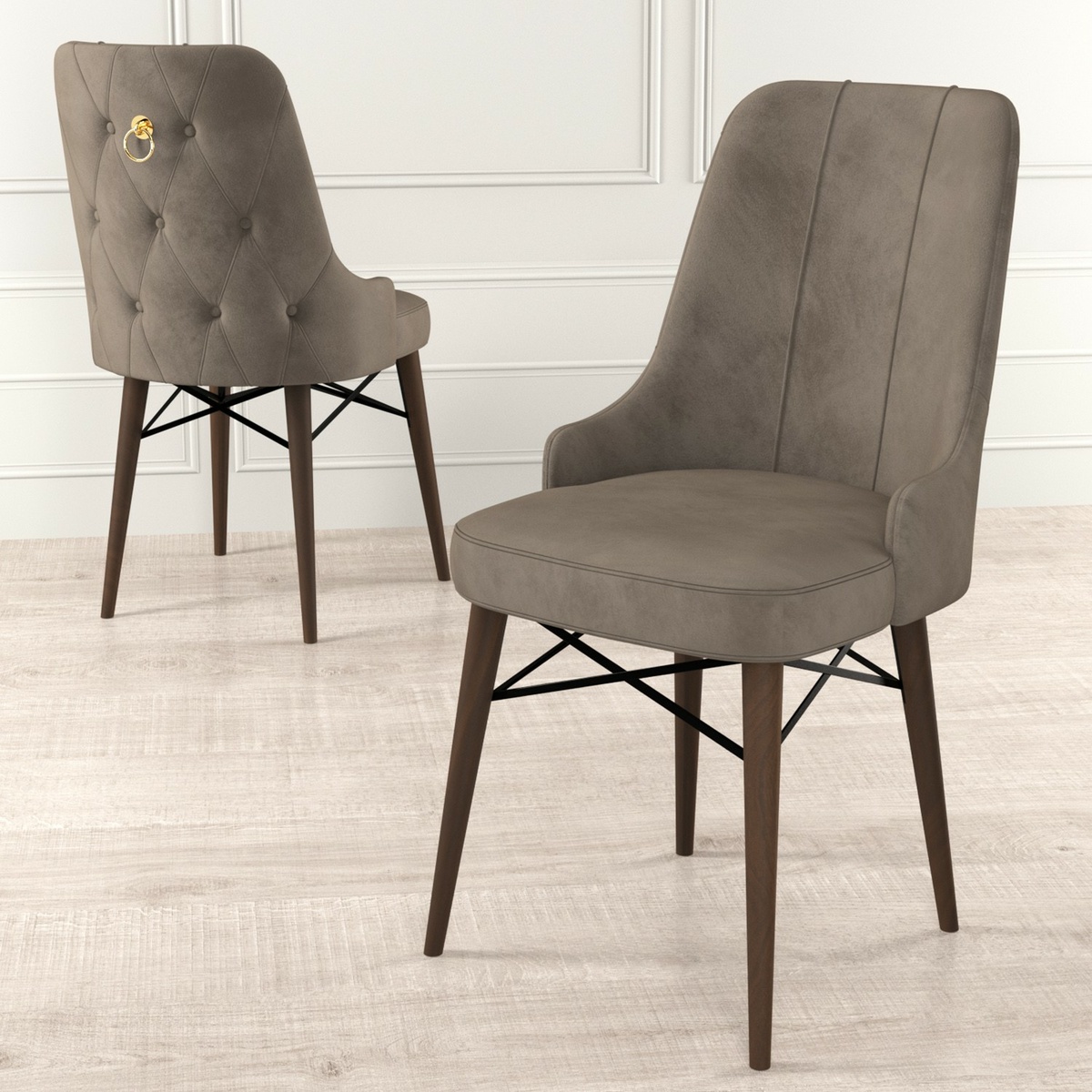 Súprava jedálenských stoličiek Pare Cappuccino and Brown, 4 ks, 4 ks – Obrázok 2