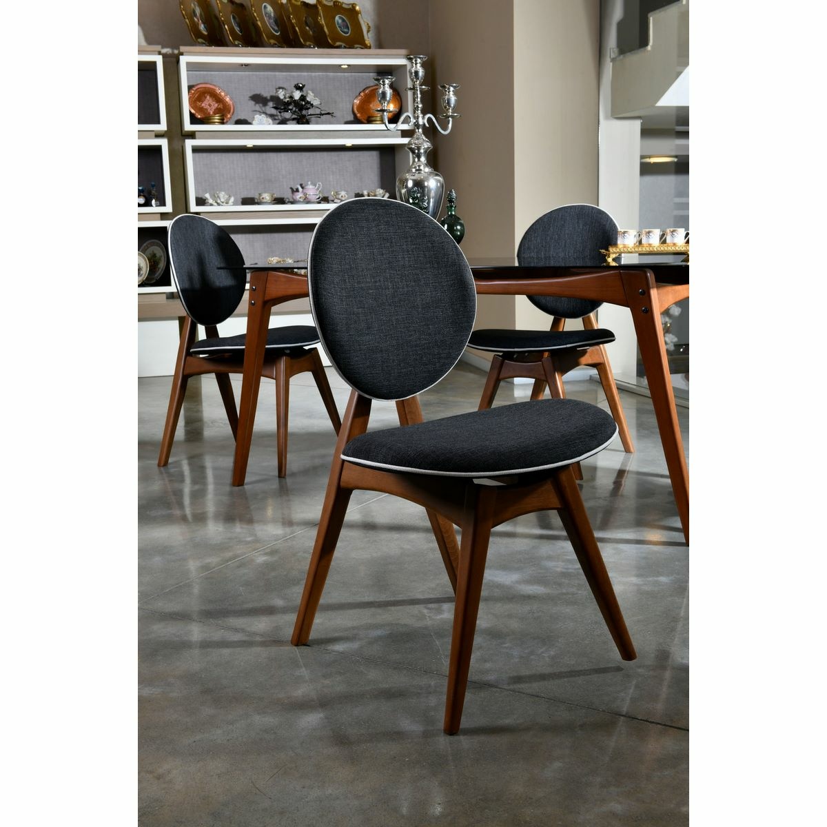 Súprava jedálenských stoličiek Touch Anthracite and Walnut, 2 ks – Obrázok 2