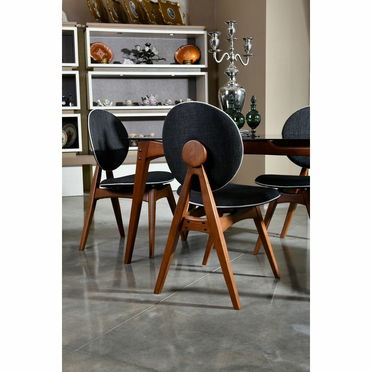 Súprava jedálenských stoličiek Touch Anthracite and Walnut, 2 ks – Obrázok 4