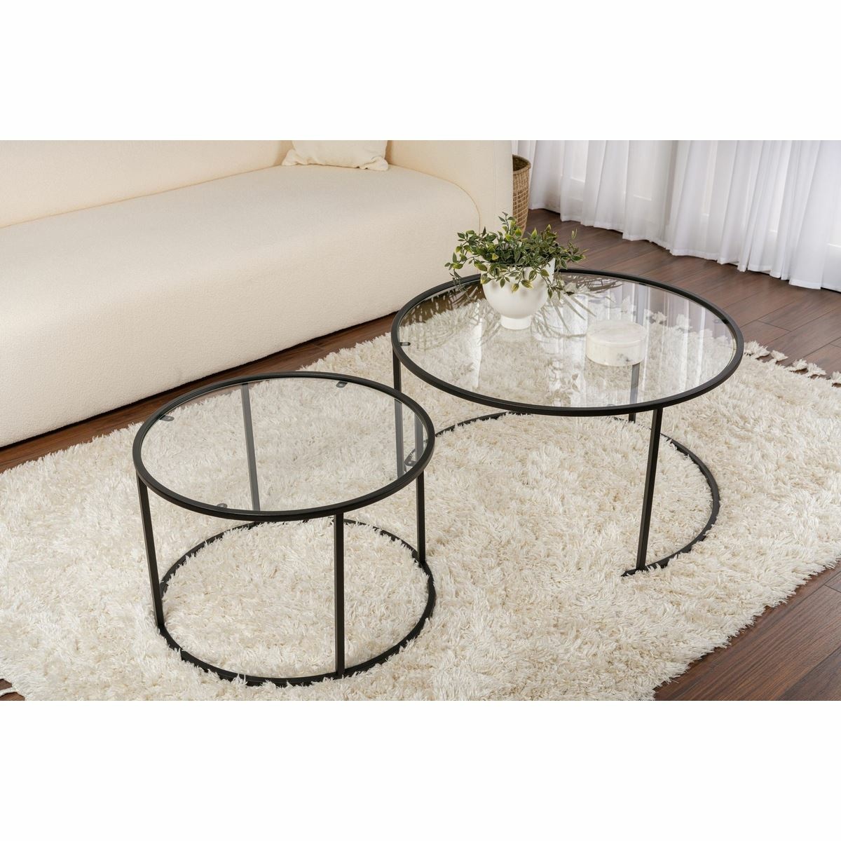 Súprava konferenčných stolíkov Aurum Black 80 cm, 2 ks – Obrázok 2