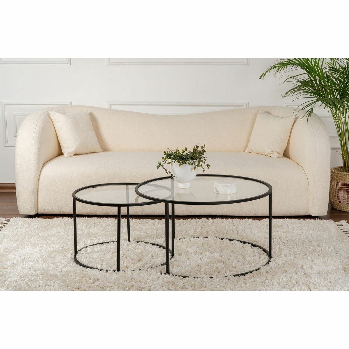 Súprava konferenčných stolíkov Aurum Black 80 cm, 2 ks – Obrázok 5