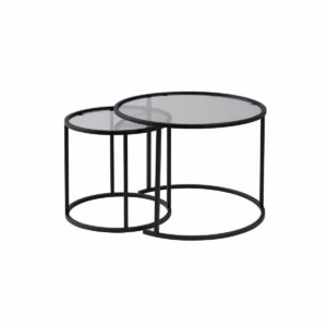 Súprava konferenčných stolíkov Aurum Black and Grey 60 cm, 2 ks