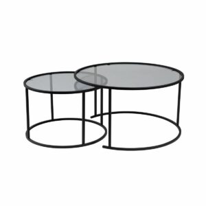 Súprava konferenčných stolíkov Aurum Black and Grey 80 cm, 2 ks