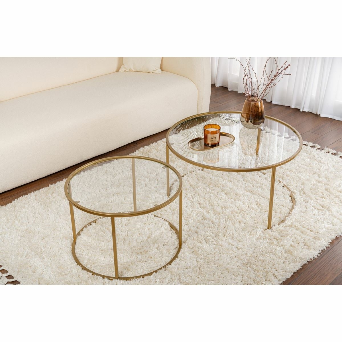 Súprava konferenčných stolíkov Aurum Gold 80 cm, 2 ks – Obrázok 3