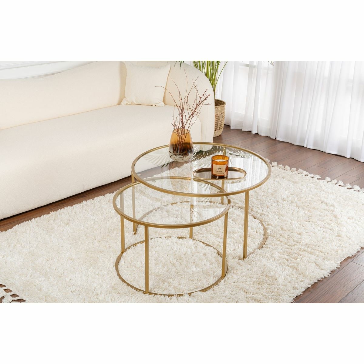 Súprava konferenčných stolíkov Aurum Gold 80 cm, 2 ks – Obrázok 4