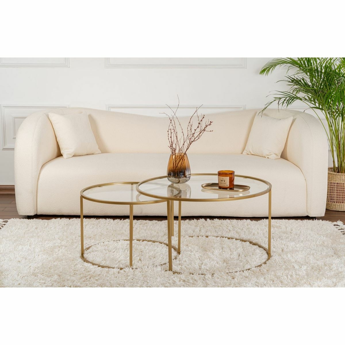 Súprava konferenčných stolíkov Aurum Gold 80 cm, 2 ks – Obrázok 5