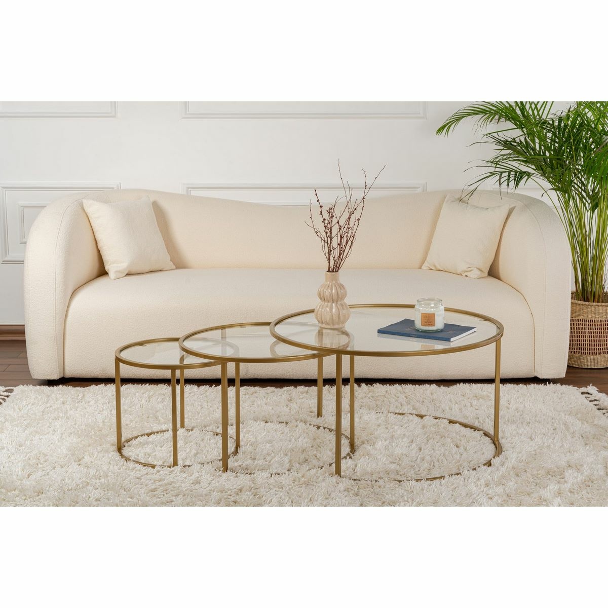 Súprava konferenčných stolíkov Aurum Gold 80 cm, 3 ks – Obrázok 5