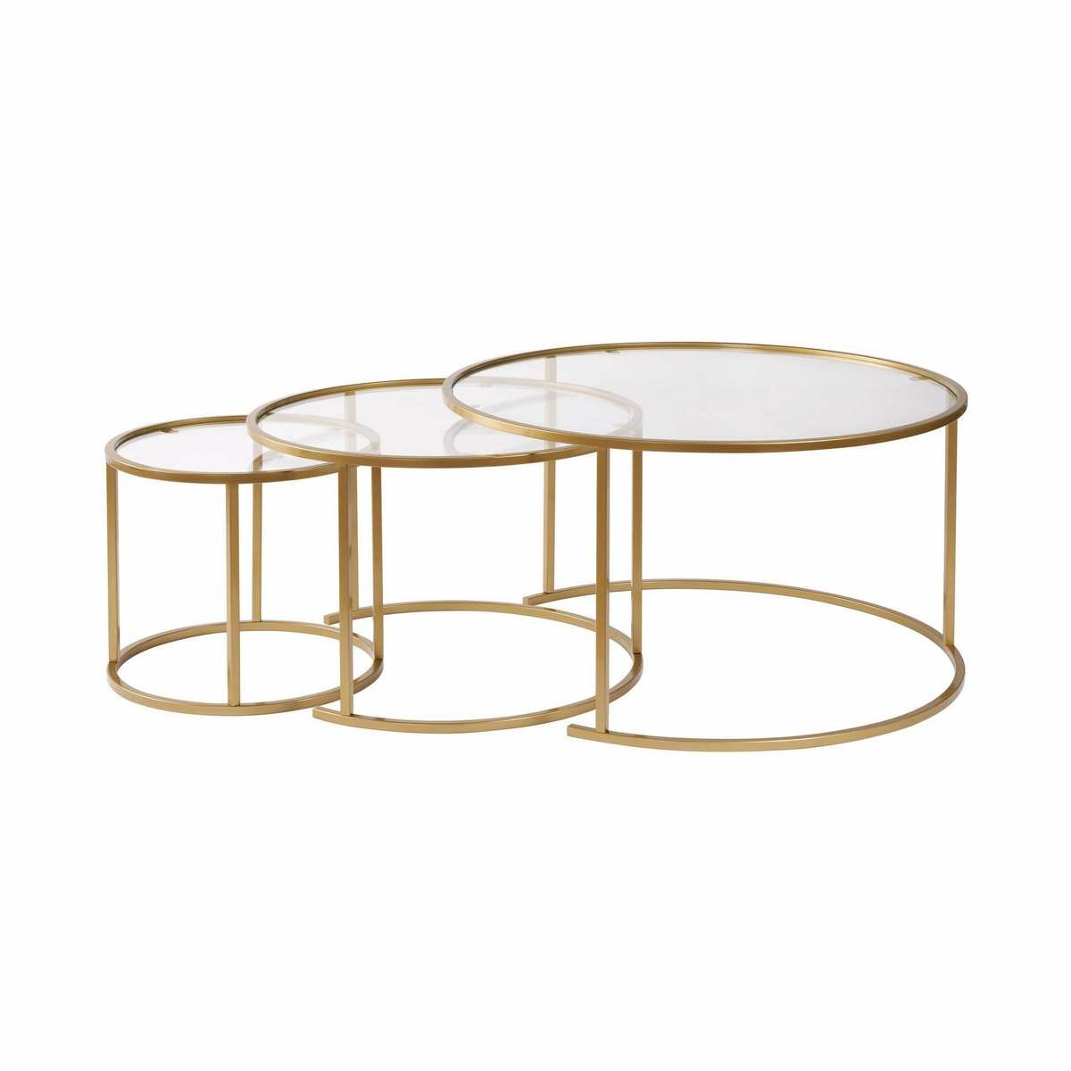 Súprava konferenčných stolíkov Aurum Gold 80 cm, 3 ks