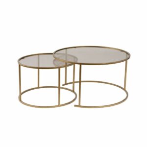 Súprava konferenčných stolíkov Aurum Gold and Bronze 80 cm, 2 ks