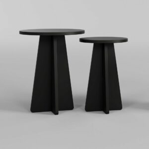Súprava konferenčných stolíkov Mushroom Black, 2 ks