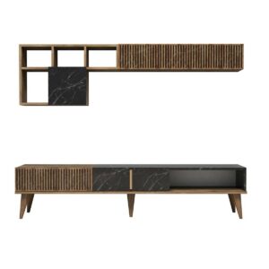 Televízna stena Milan Walnut and Black