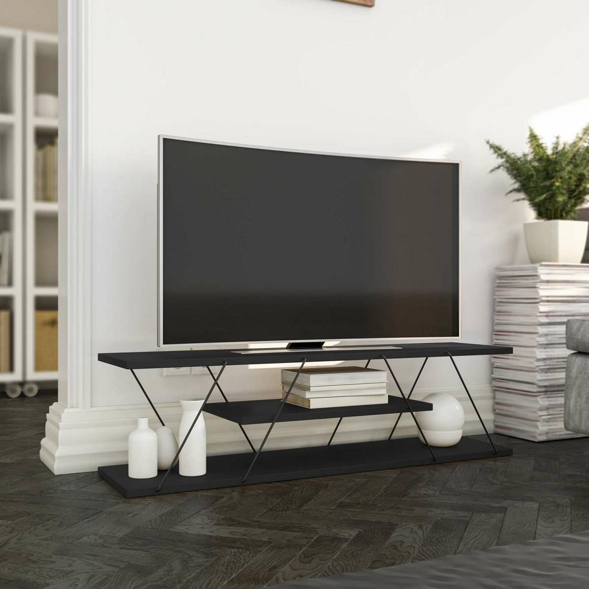 Televízny stolík Canaz Anthracite and Grey – Obrázok 2