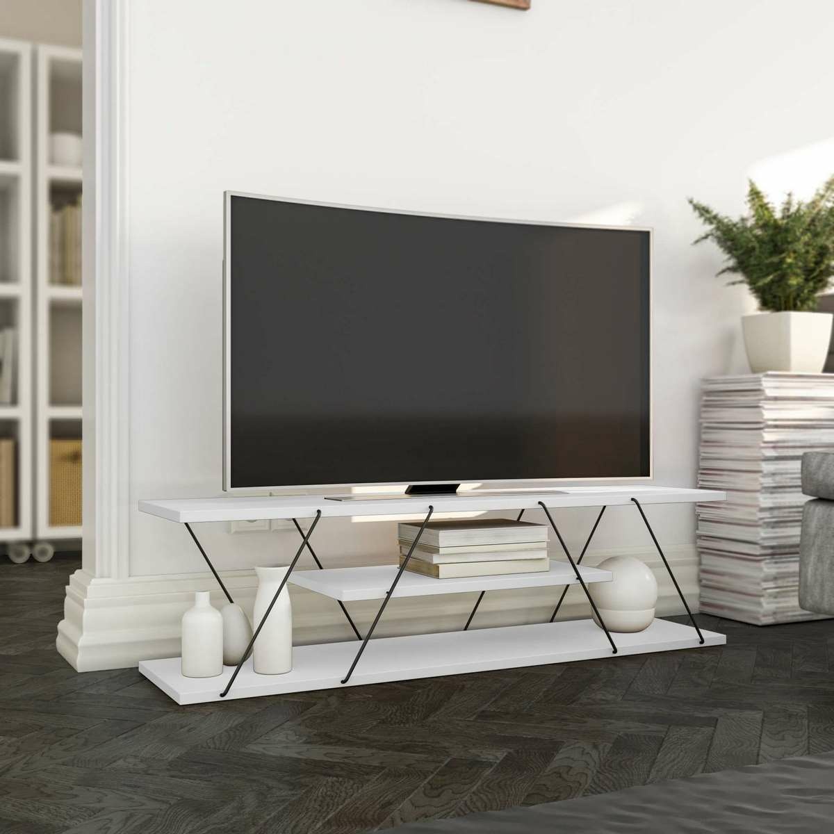 Televízny stolík Canaz White and Black – Obrázok 2