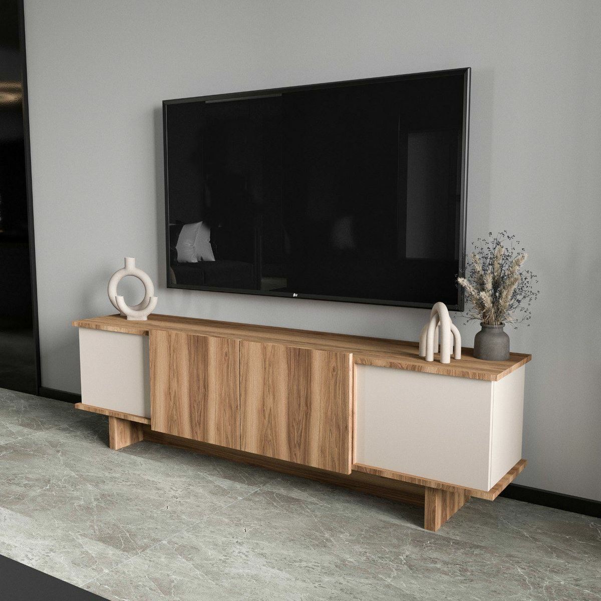 Televízny stolík Diana Beige and Walnut – Obrázok 3