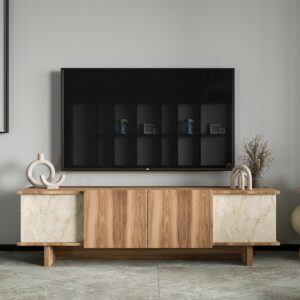Televízny stolík Diana Travertine and Walnut