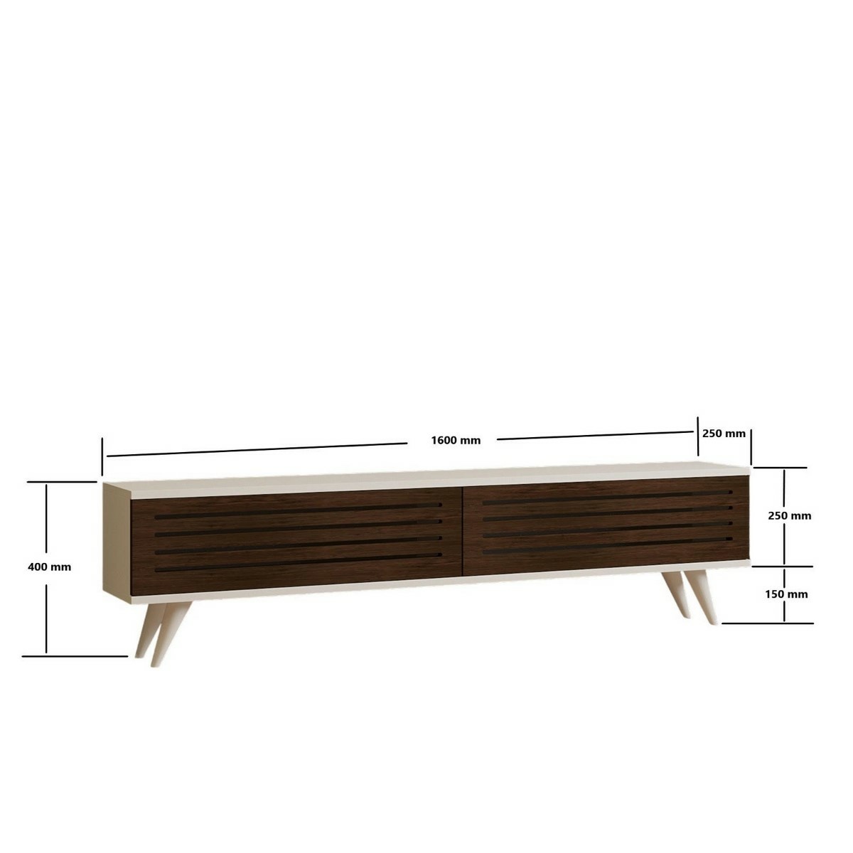 Televízny stolík Hill Walnut and White – Obrázok 5