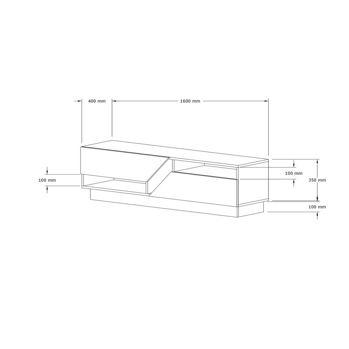 Televízny stolík Koza Walnut and White – Obrázok 5