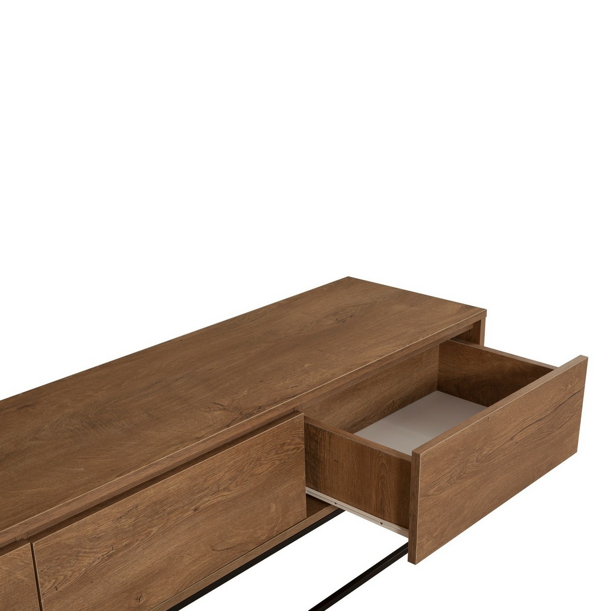 Televízny stolík Milo Walnut and Black II, L – Obrázok 5