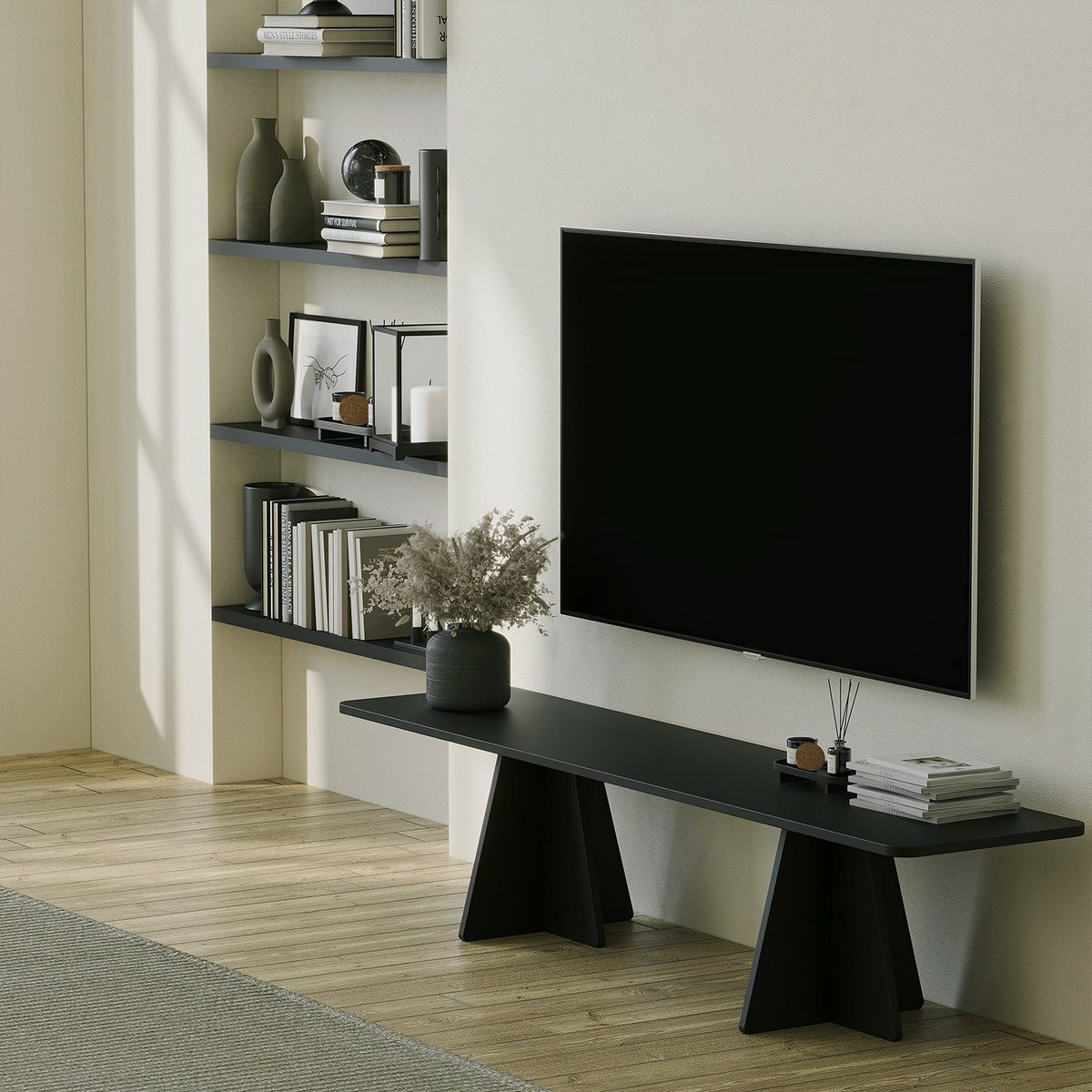 Televízny stolík Mushroom Black – Obrázok 2